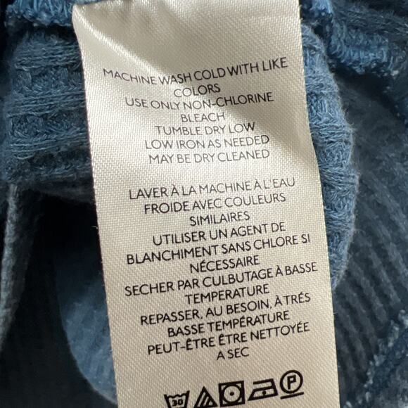 Free People We The Free Coraline Blue Thermal Oversized Pullover Size XS Boho - Picture 9 of 11